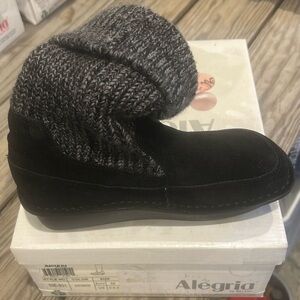 Alegria Charcoal Knit and Black Boots